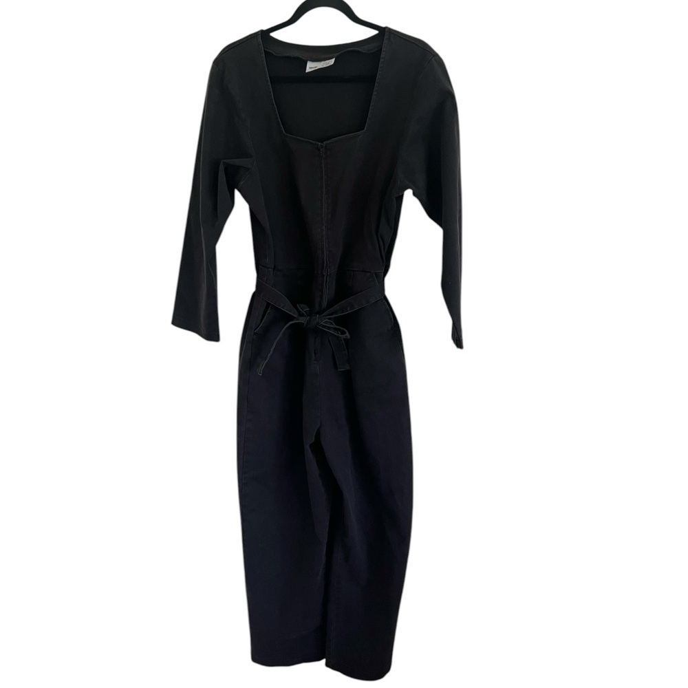Nia Black Long Sleeve Cropped Jumpsuit XL
